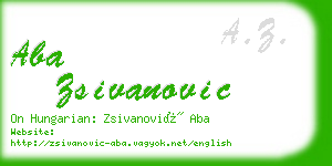 aba zsivanovic business card